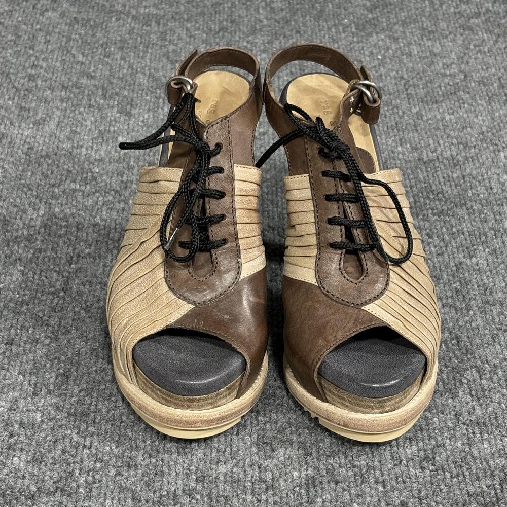 rag & bone Platform Heels Womens Size 6 Brown Lace Up Slingback Made Italy - Picture 7 of 16